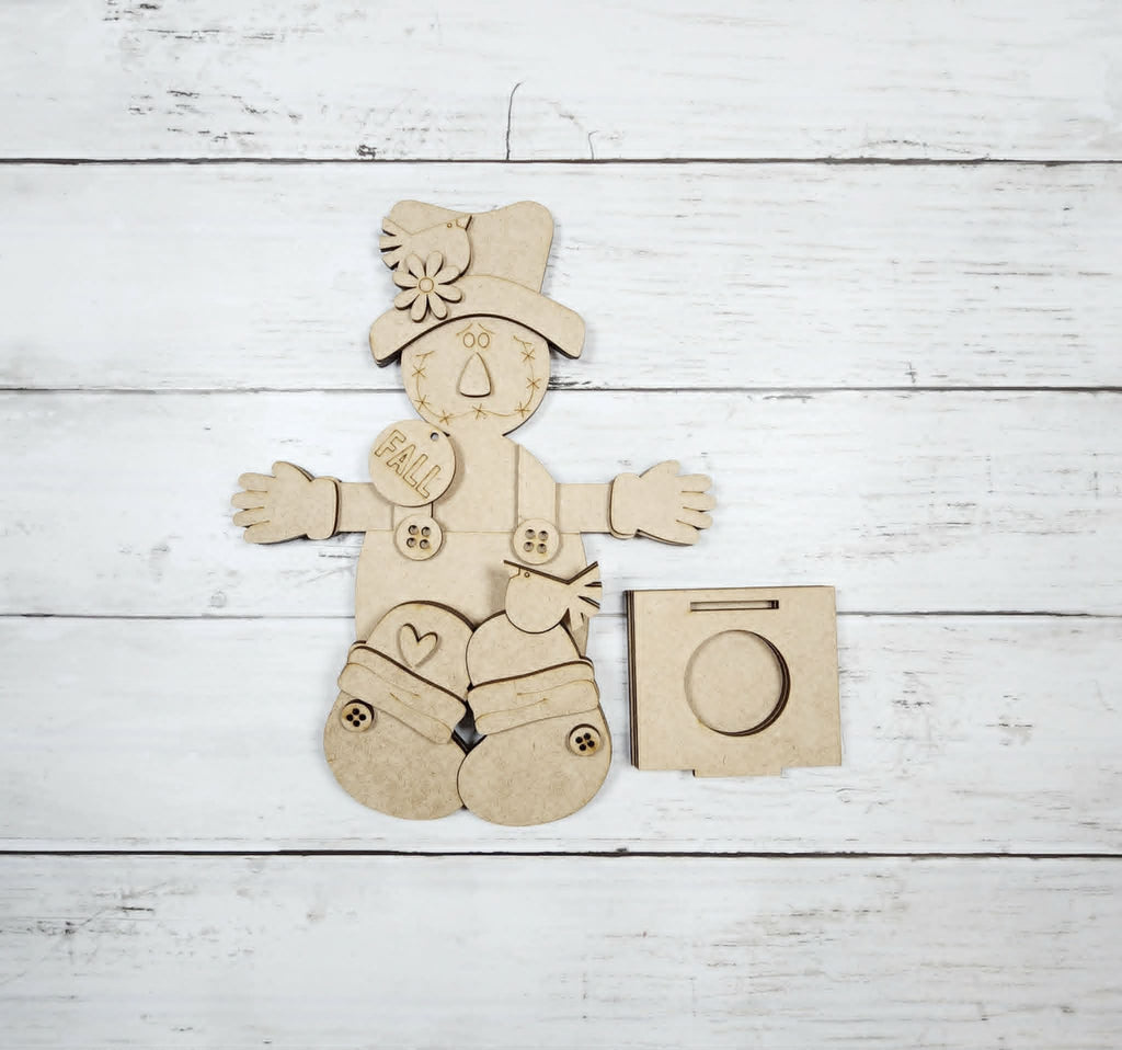 Fall Scarecrow Tea Light Holder Shelf Sitter DIY Kit