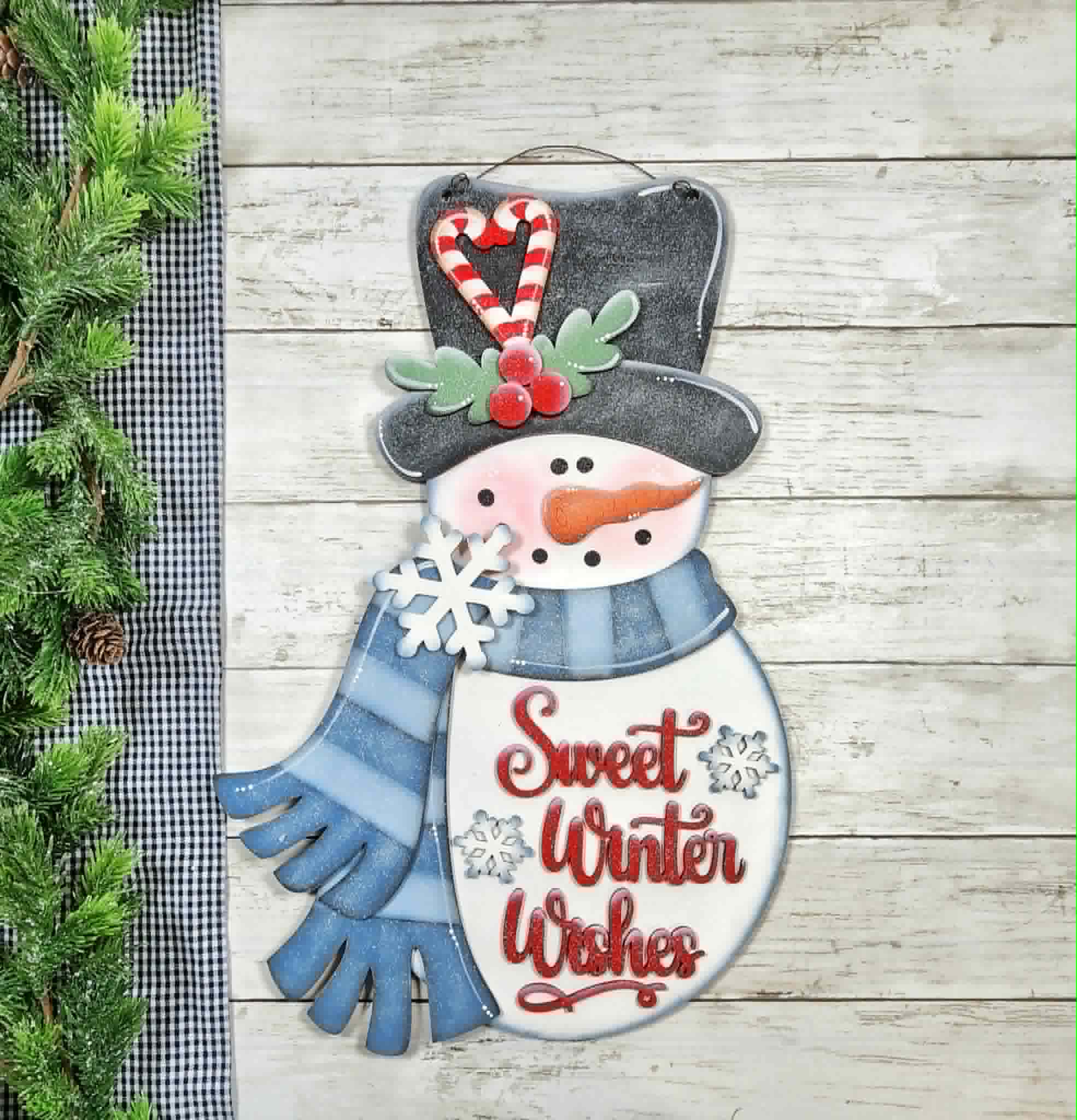 Sweet Winter Wishes Snowman Door Hanger DIY Kit