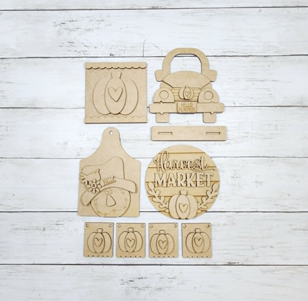 Fall Harvest Market Bench Vignette Set DIY Kit — Bench Series