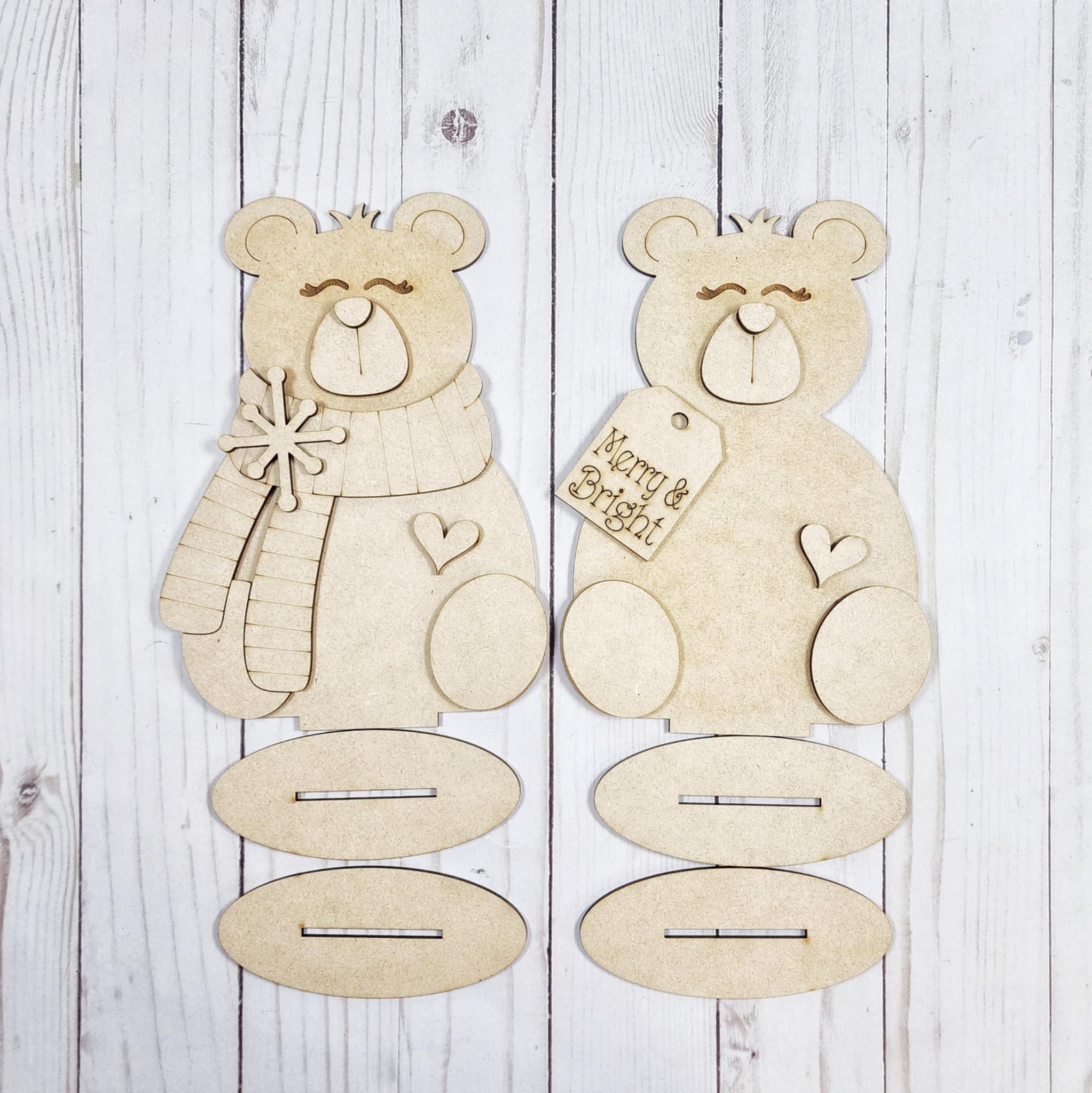 Polar Bear Home Accent Pair DIY Kit — Scarf Bear and Merry & Bright Bear